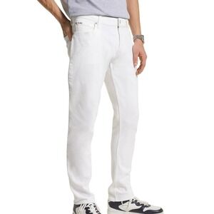 NWT Michael Kors Men's 33x30 White Parker Slim Fit Jeans Cotton Stretch